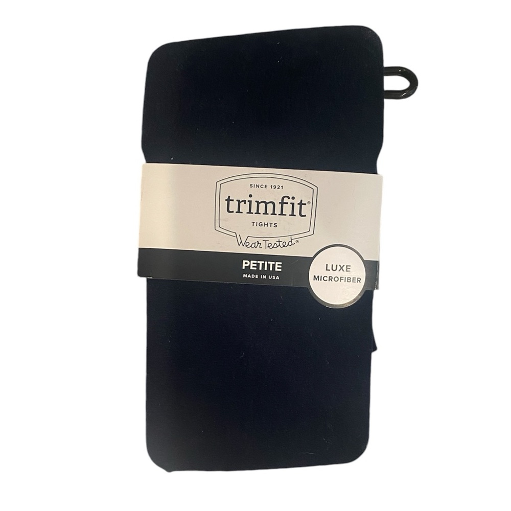 NWT TrimFit Opaque Navy Blue Luxe Microfiber Nylon Spandex Tights Size